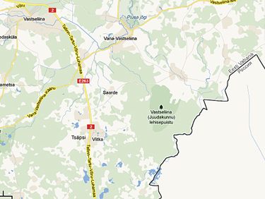 Illegaalse piiriületuse asukoht oli Juudakunnu lehisepuistus.  Allikas: Google Maps