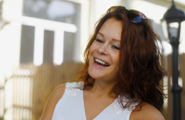 Irina Nossova 29. augustil, päev pärast doktoritöö kaitsmist Võrus. Foto: ANDREI JAVNAŠAN 