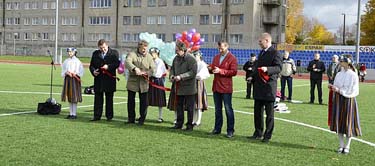 Laupäeval, 12. oktoobril toimus renoveeritud Kalevi staadioni pidulik avamine. Staadion sai uueks nimeks Kalev Fama staadio. Foto: JK NARVA TRANS KODULEHT