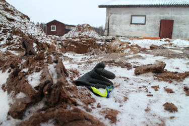 Eile oli Sookülas vana sealauda juures sündmuskohal vaikus, saatusliku kraavi kõrval lebas maas üksik töökinnas.   Foto: INNO TÄHISMAA