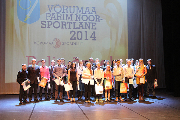 Maakonna  parimad noor-sportlased laupäeval, 27. detsembril Kandle laval. Foto: ERAKOGU