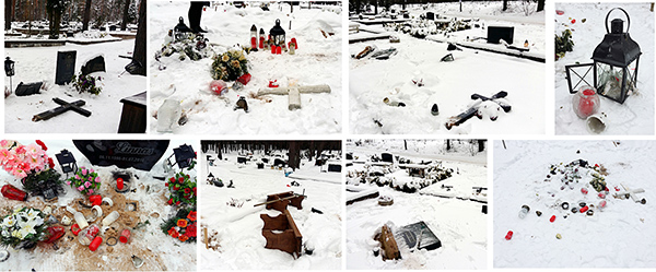 Trööstitu ja ahastama panev vaatepilt, mis avanes Võru kalmistul laupäeva hommikul. Fotod: AIGAR NAGEL ja KADI ANNOM