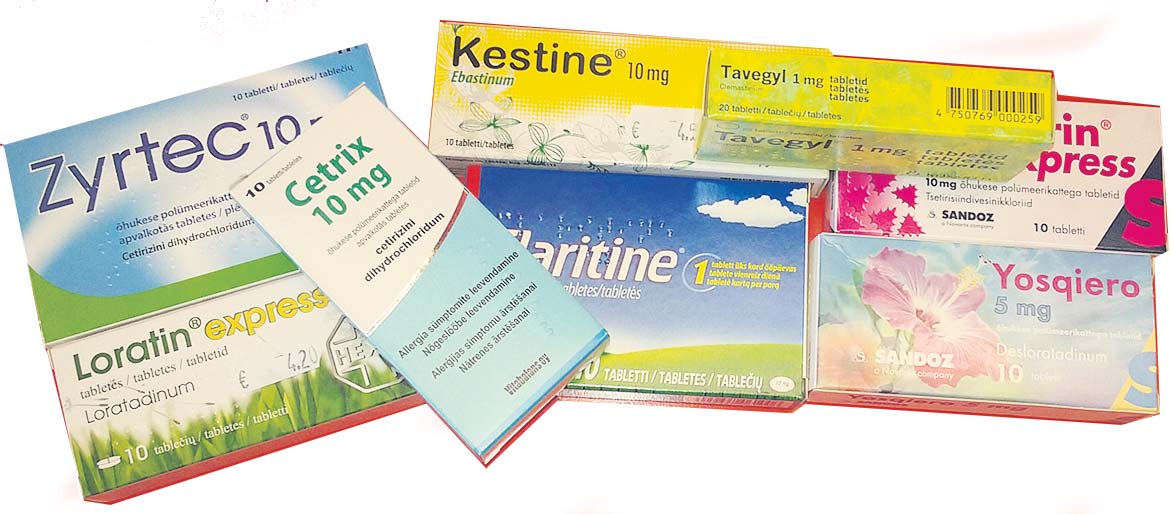 Valik tableti kujul saada olevatest antihistamiinikumidest, mis aitavad mitme allergia korral. Foto: KADRI NAGEL