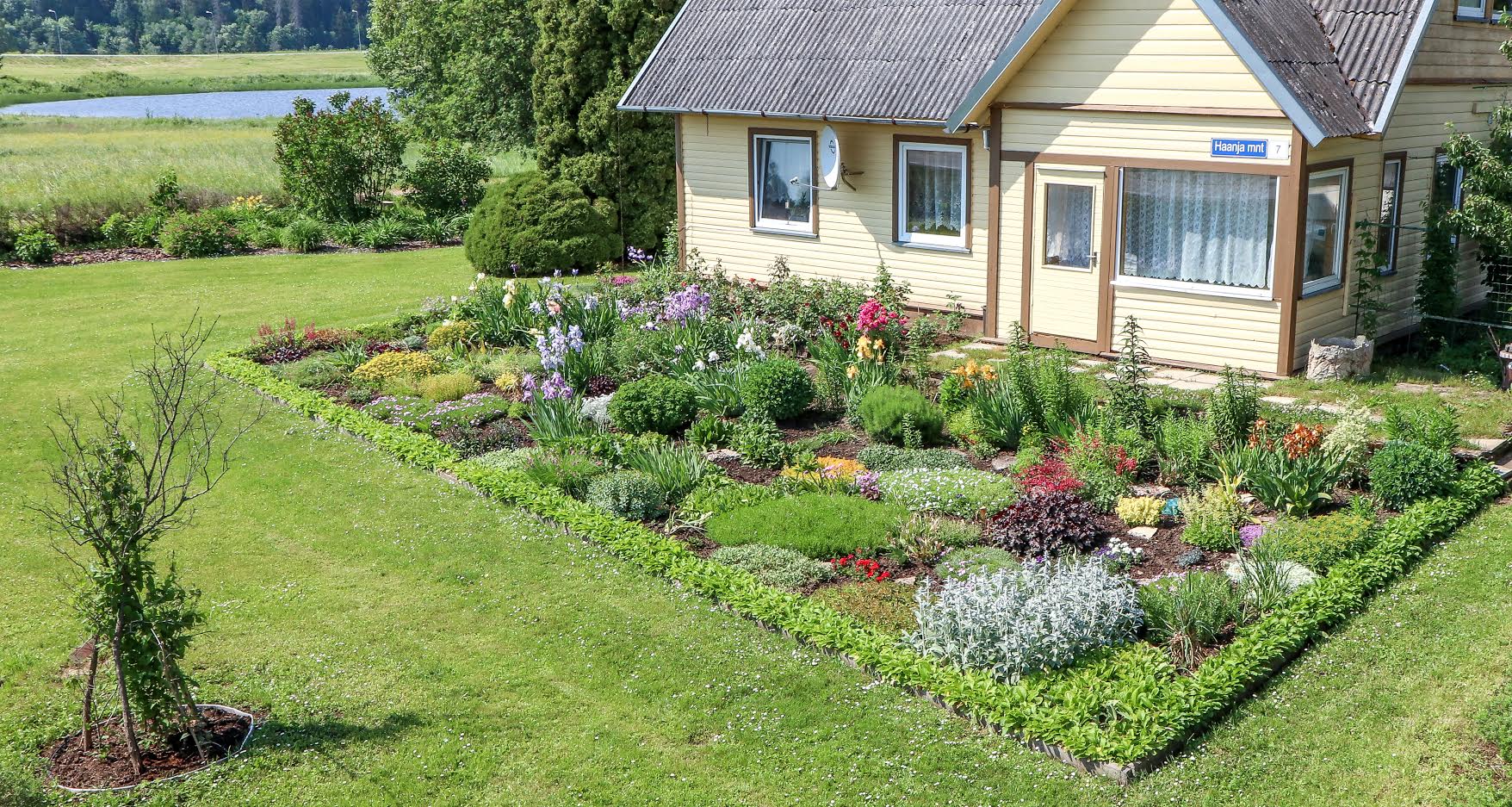 Maie Kurvitsale on tema aed kogu tema elu. Peale värvilise lilleaia kaunistavad tagaaeda looduslik oja ja oma väike saareke. FOTOD: Aigar Nagel