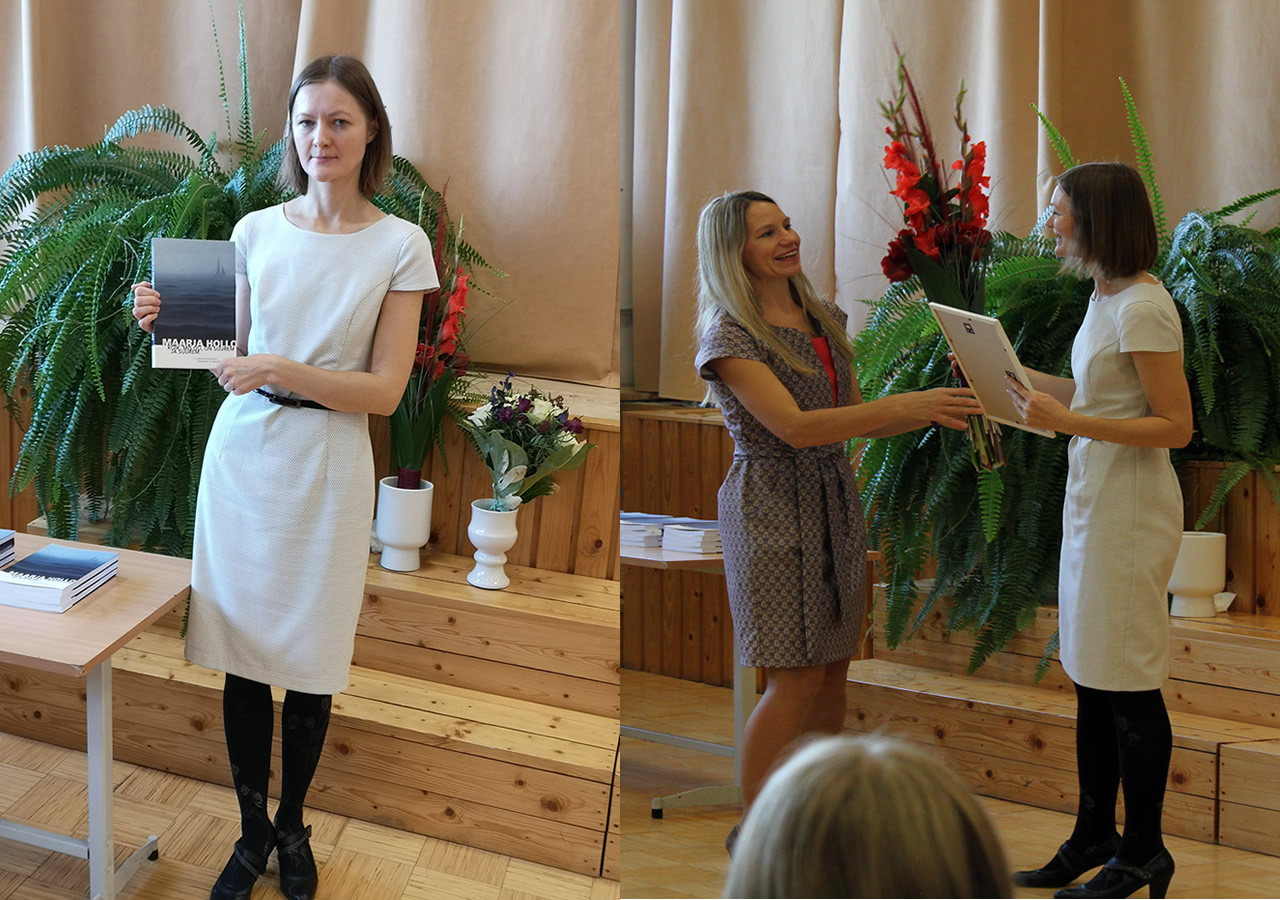 Maarja Hollo talle tunnustuse toonud raamatuga. Foto: LIANA ALLAS