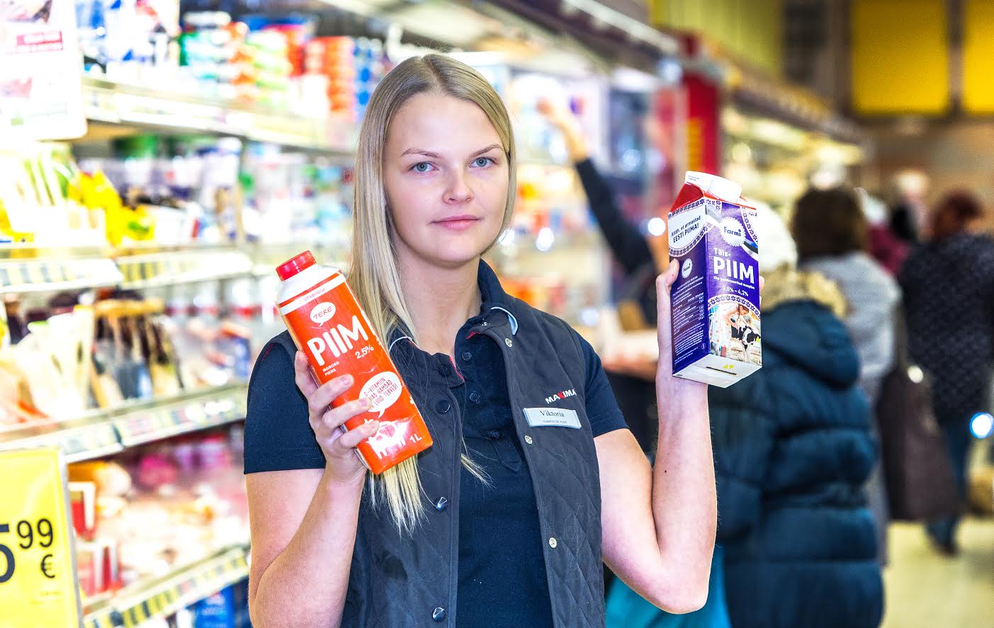 Võru Maxima vahetusejuhi Viktoria Huigi sõnul tulid töötajad eelmisel pühapäeval voolukatkestuse tõttu oma tööga toime. Jahutuskapid suleti kohe ja need hoidsid oluliselt kauem temperatuuri. Aga peamised tooted, mis pikemalt jahutuseta vastu ei pidanud, olid siiski piimatooted ja värsked lihatooted. Foto: AIGAR NAGEL