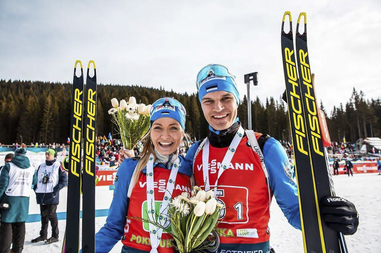 Laskesuusatajad Regina Oja ja Rene Zahkna Foto: REGINAOJA BIATHLETE (FACEBOOKI LEHEKÜLG)