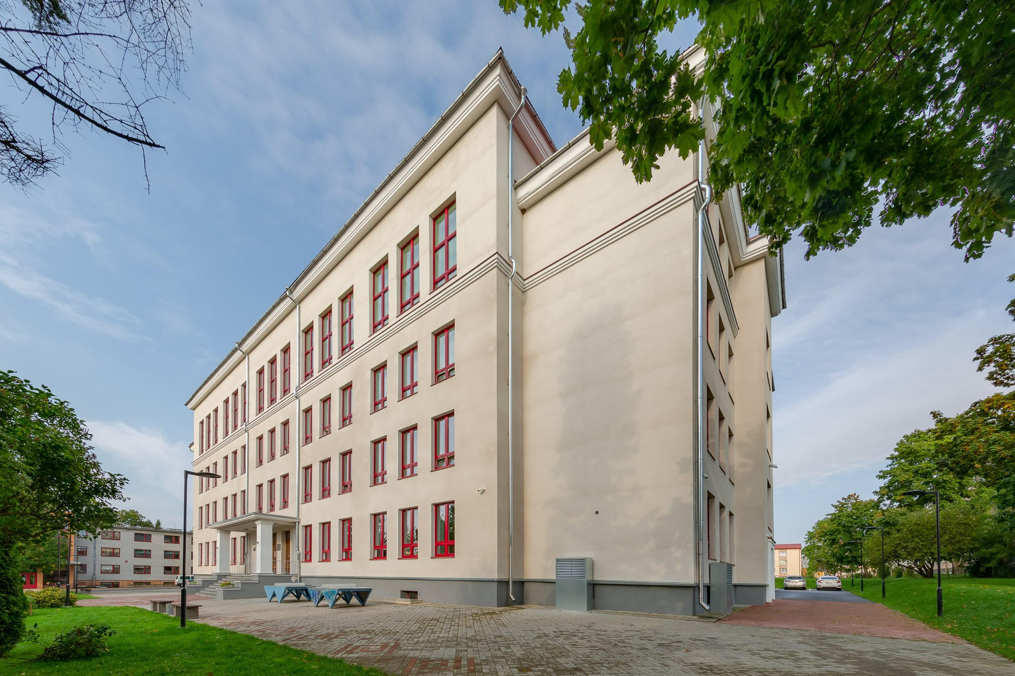 Võru Kesklinna kooli hoone aadressil Vabaduse 12 pälvis täna muinsuskaitseameti aastapreemia kategoorias „Hästi taastatud hoone muinsuskaitsealal või kaitsevööndis”. Foto: ERAKOGU