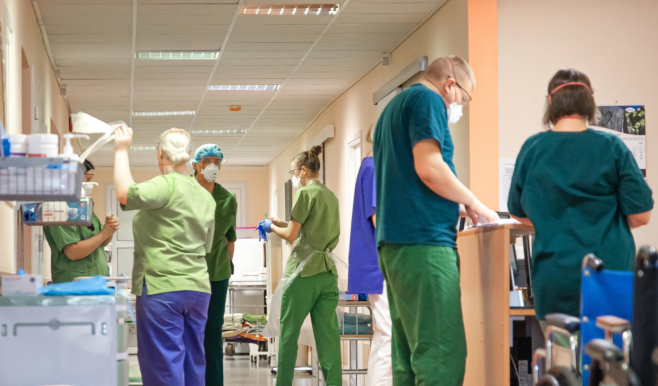 Praegu on Lõuna-Eesti haiglas valmidus kaheksale Covidvoodikohale ja osakonnas on ravil  üks Covid-patsient. Foto: AIGAR NAGEL