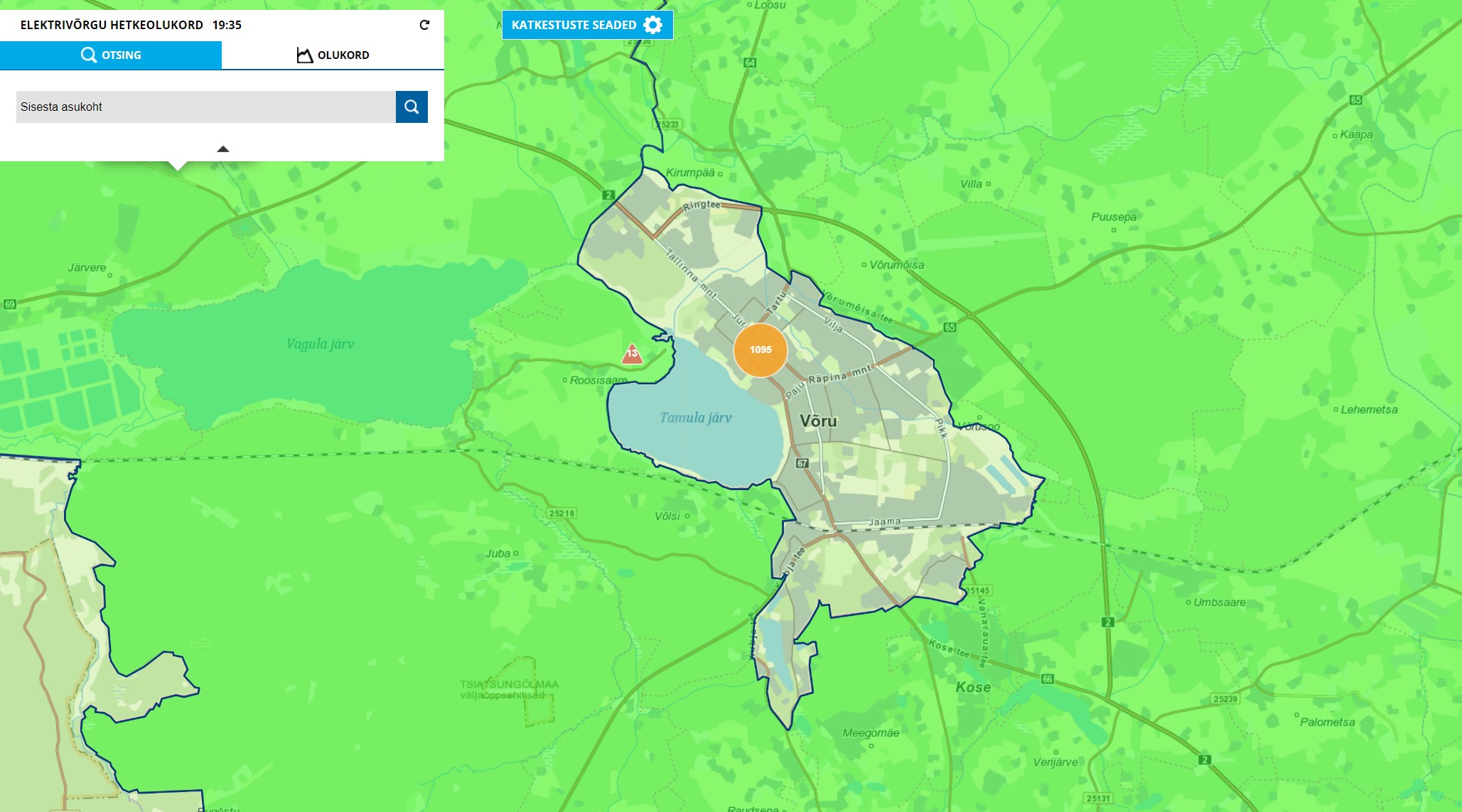 Võru linnas ja vallas on suuremahuline elektrikatkestus