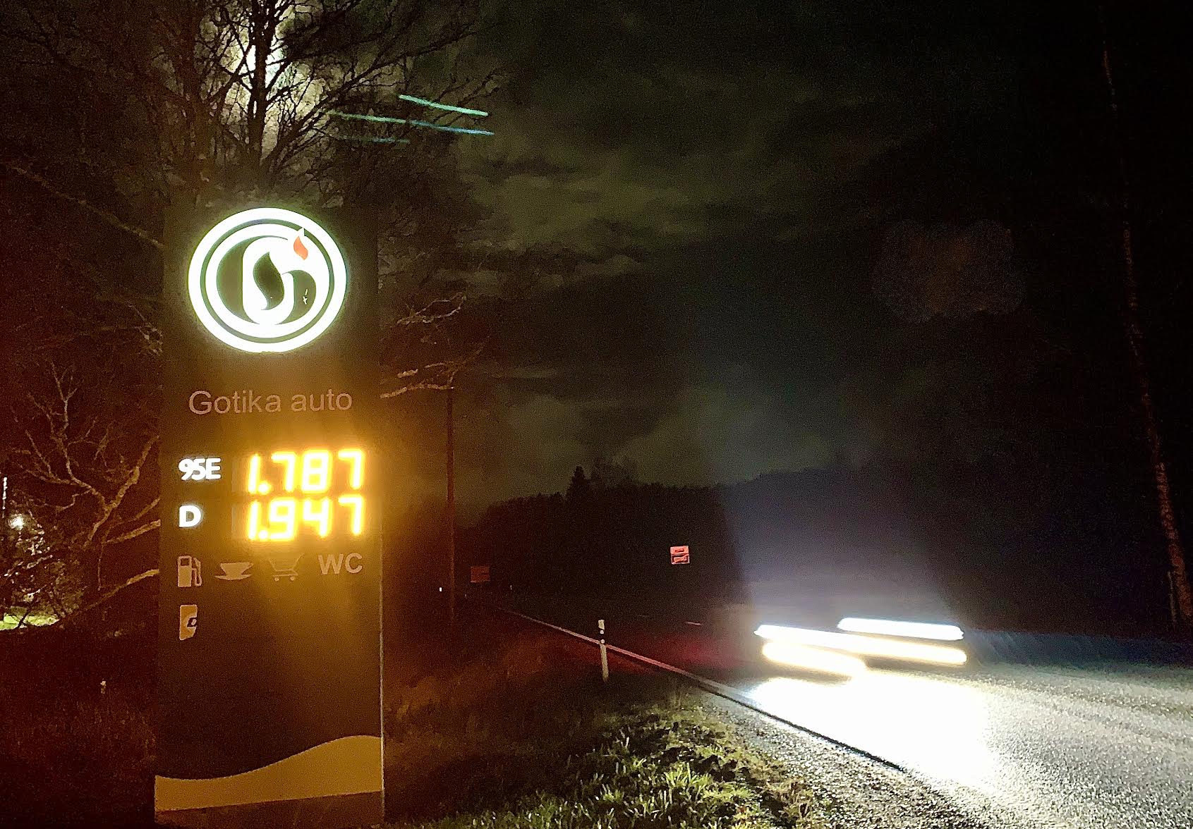 Gotika Auto Ieriku tanklas maksis eile bensiin 95  1,787, diisel 1,947, autogaas LPG 1,827 eurot.  Fotod: KALEV ANNOM