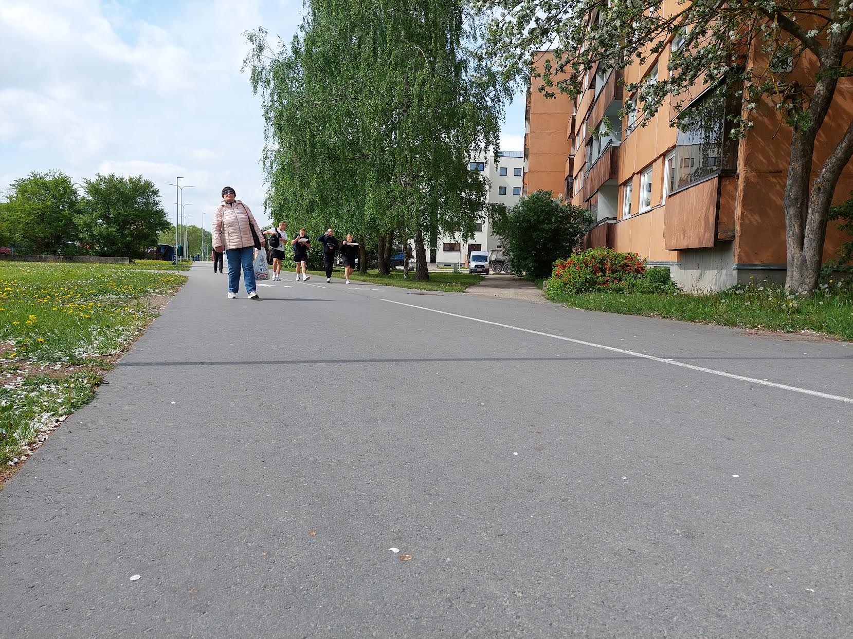 Linnas ringi liikuvad noored hoiavad  kuuma eest varju ning  kosutavad keha nii toidu kui ka karastava joogiga.  Fotod: STEN SANG