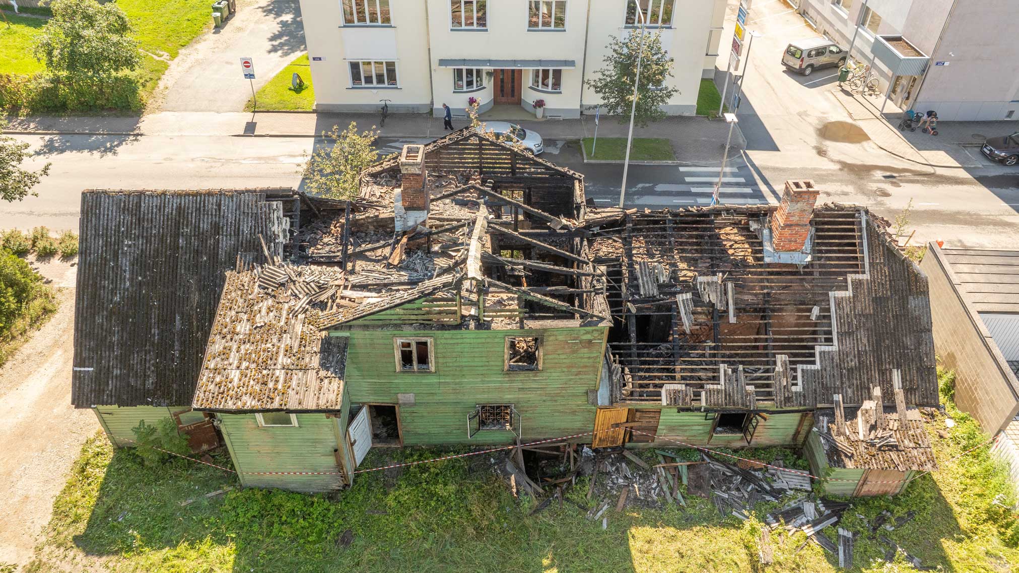 Liiva tänaval tules hävinud hoone asemele planeeritakse korterelamut FOTO: Aigar Nagel