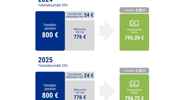 Tulumaksu tõus mõjutab pensionite ja hüvitiste suurust