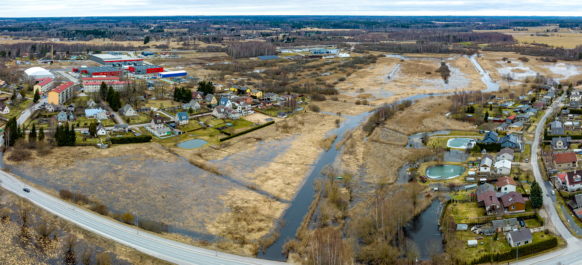 Võru kesklinna ja Võru kivi vaheline sooala suurvee ajal.: FOTO: Aigar Nagel